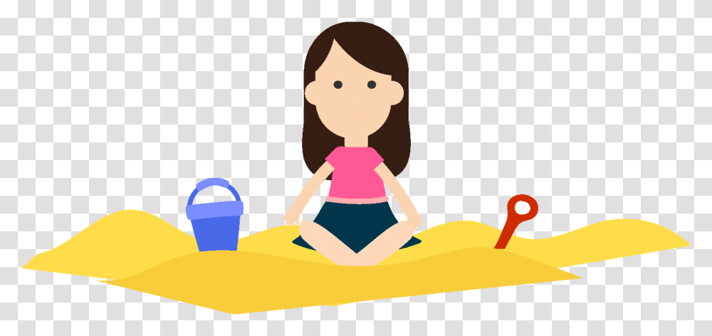 Hand Drawn Little Girl Playing With Sand Elements Clipart, Watercraft, Vehicle, Transportation, Vessel Transparent Png