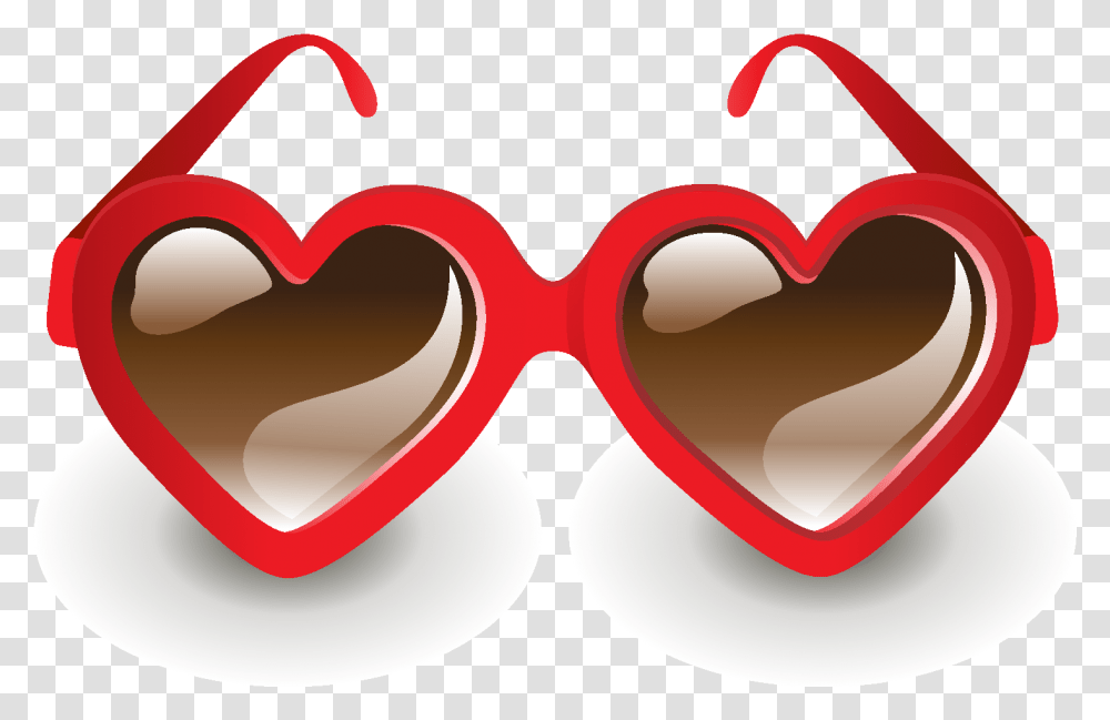 Hand Drawn Red Heart Shaped Glasses Elements Fashion Ornaments, Accessories, Accessory, Goggles Transparent Png