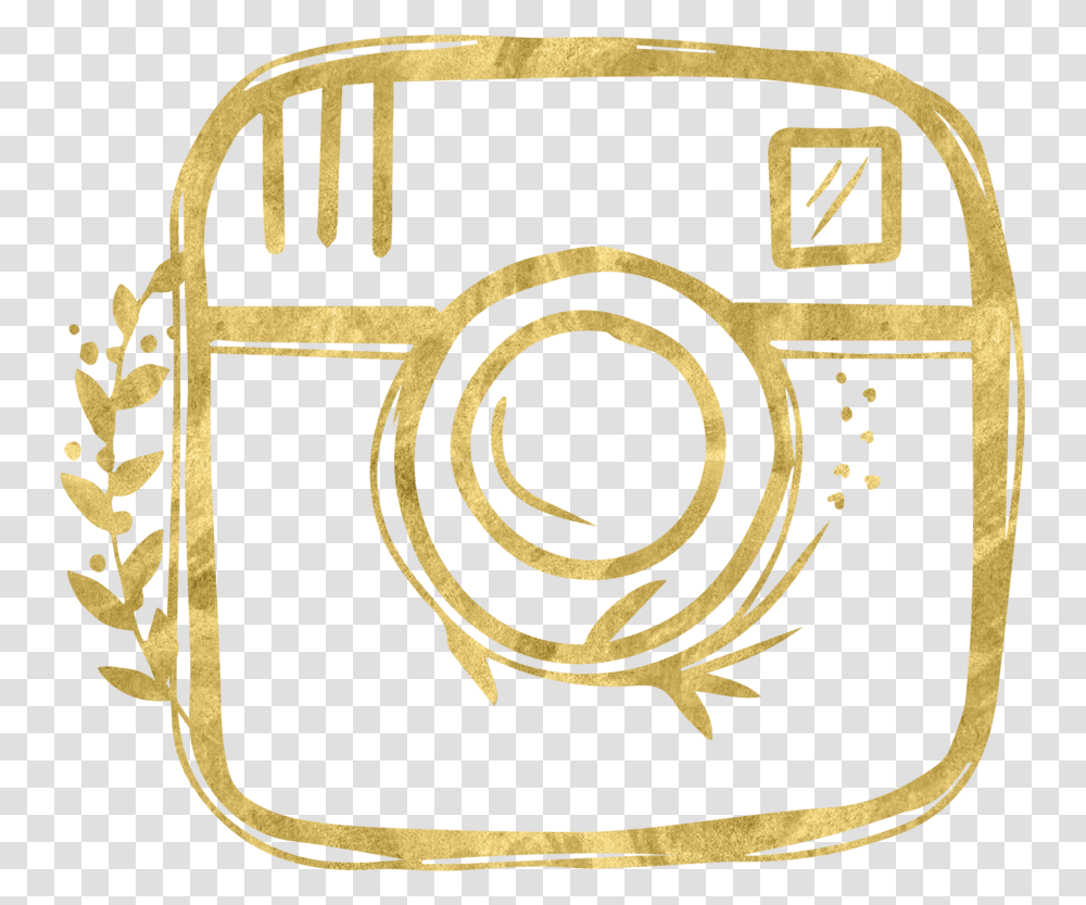 Hand Drawn Social Media Gold Icon, Rug, Horn, Brass Section, Musical Instrument Transparent Png