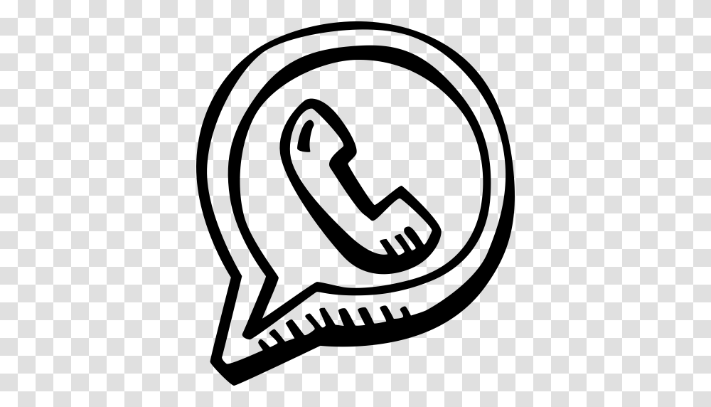 Hand Drawn Social Social Media Whatsapp Icon, Gray, World Of Warcraft Transparent Png