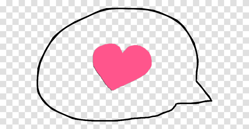 Hand Drawn Speech Bubble With A Pink Heart Heart Speech Bubble, Pillow, Cushion Transparent Png