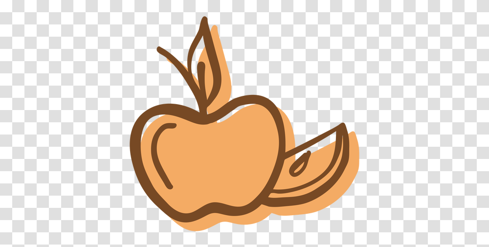 Hand Drawn Stroke Apple Slice Rebanada De Manzana, Plant, Vegetable, Food, Sweets Transparent Png