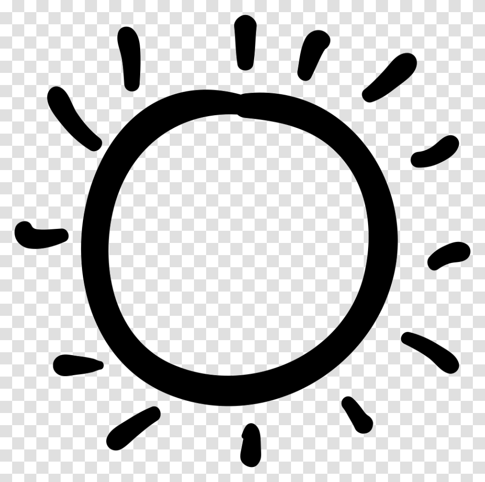 Hand Drawn Sunshine Clipart Black And White, Stencil, Footprint Transparent Png