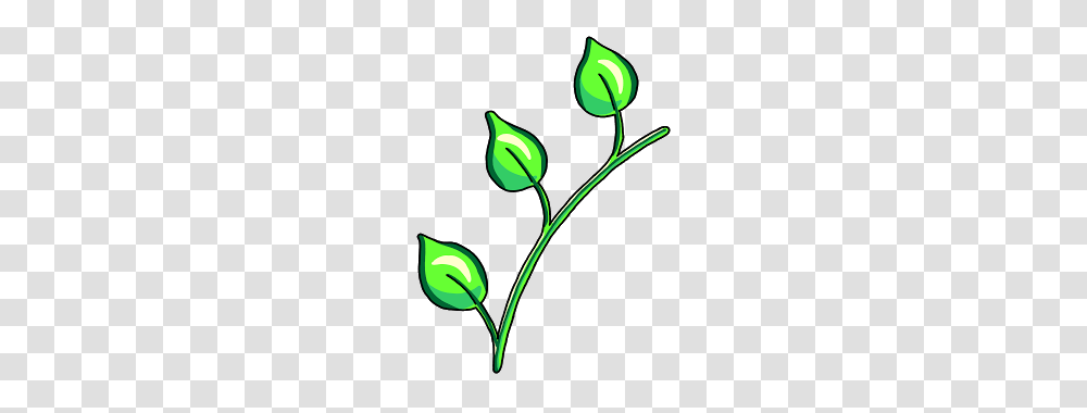 Hand Drawn Three Leaves On A Stem Free Royalty Free Commercial, Green, Plant, Flower, Leaf Transparent Png