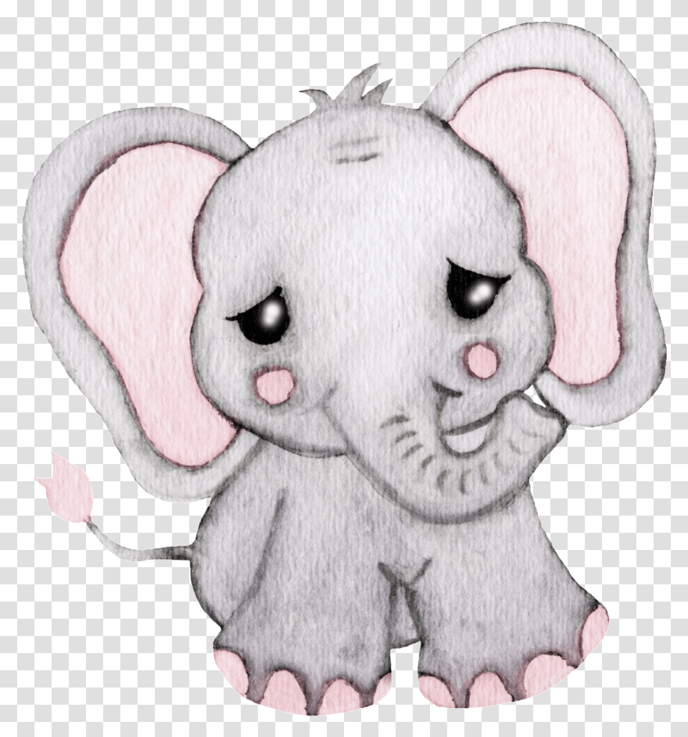 Hand Drawn Tired Baby Elephant Cartoon, Toy, Drawing, Plush, Figurine Transparent Png