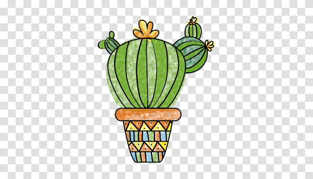 Hand Drawn Watercolor Cactus And Pot, Animal, Invertebrate, Plant, Jar Transparent Png