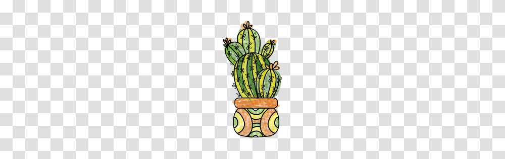 Hand Drawn Watercolor Cactus Plant Pot, Food Transparent Png