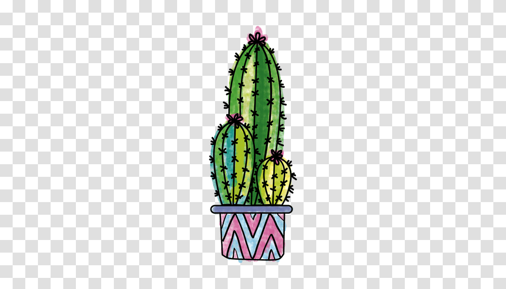 Hand Drawn Watercolor Cactus Pot, Plant, Dynamite, Bomb, Weapon Transparent Png