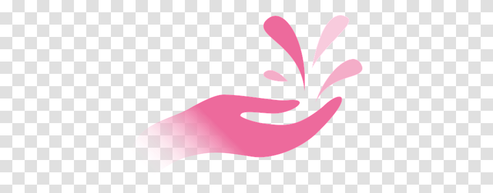 Hand Drops Water Stylized Pink Wet Costs R, Plant, Flower, Blossom Transparent Png