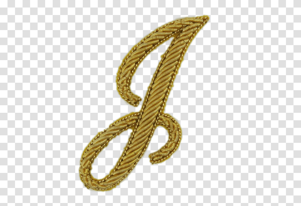 Hand Embroidered Script Gold Letters, Snake, Reptile, Animal, Rope Transparent Png