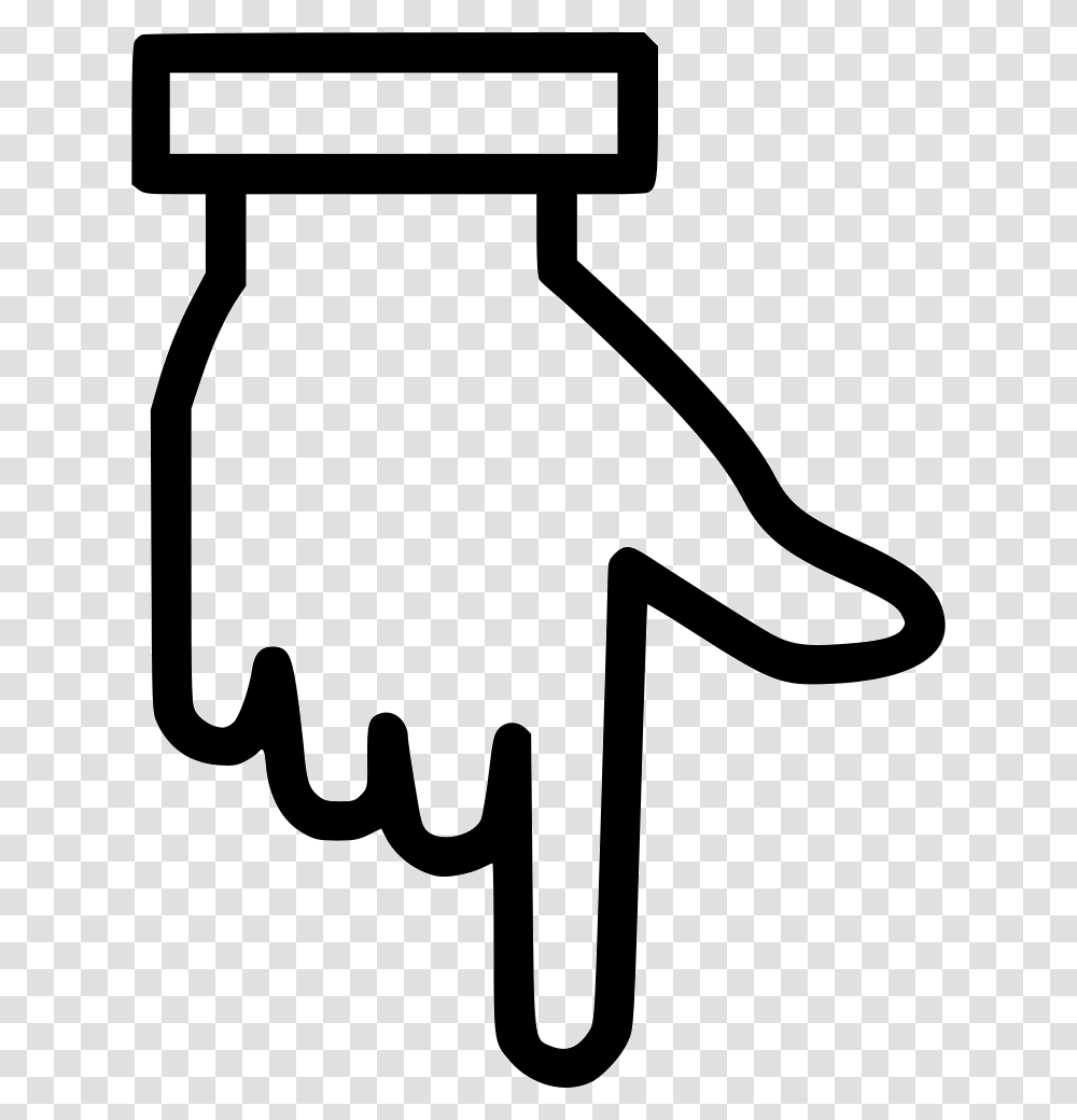 Hand Finger Pointing Down Icon Free Download, Stencil, Hammer, Tool Transparent Png