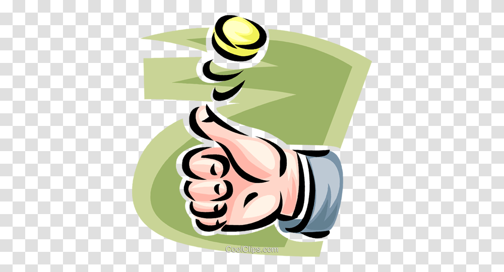 Hand Flipping A Coin Royalty Free Vector Clip Art Illustration, Finger, Advertisement, Poster Transparent Png