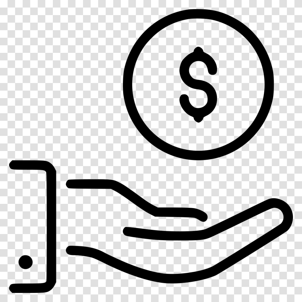 Hand Give Money Good Deeds Symbol, Number, Label, Stencil Transparent Png