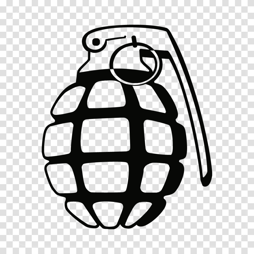 Hand Grenade Decal Style, Bomb, Weapon, Weaponry Transparent Png