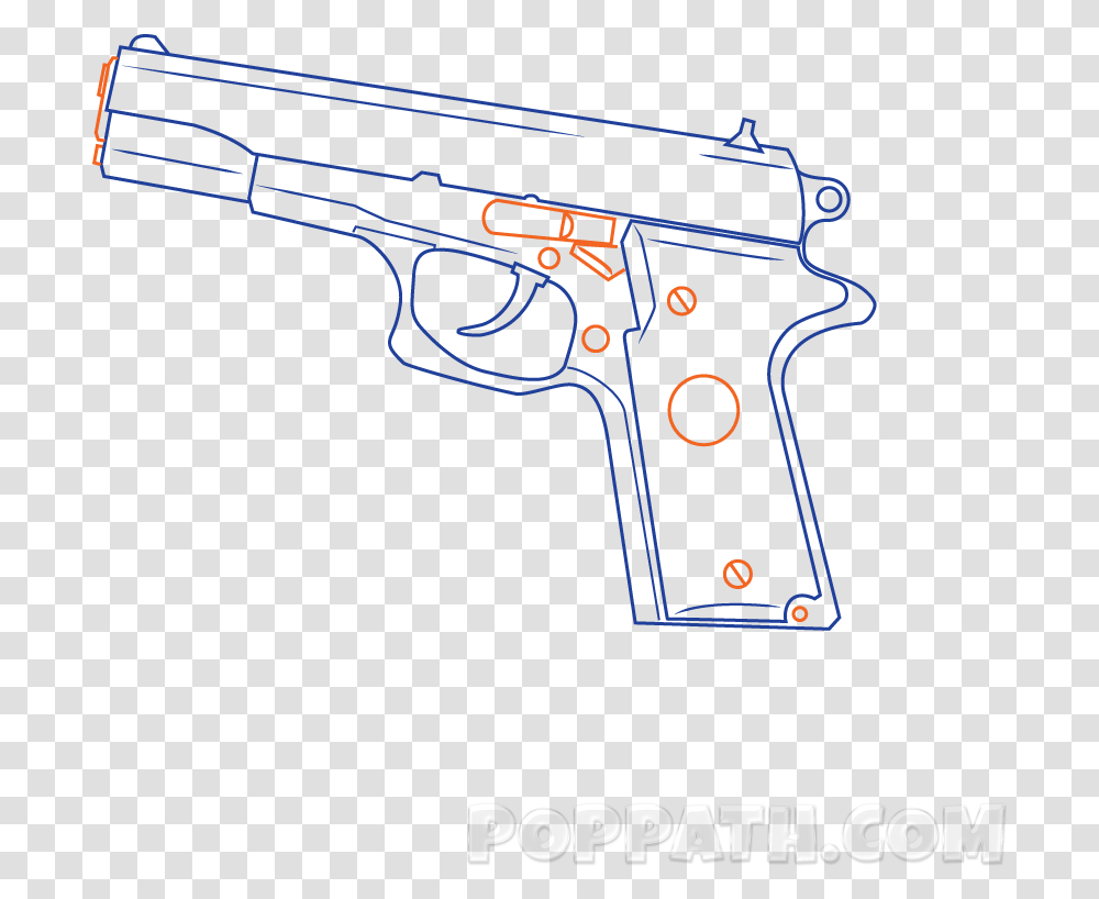 Hand Gun Drawing At Trigger, Weapon, Weaponry, Handgun Transparent Png