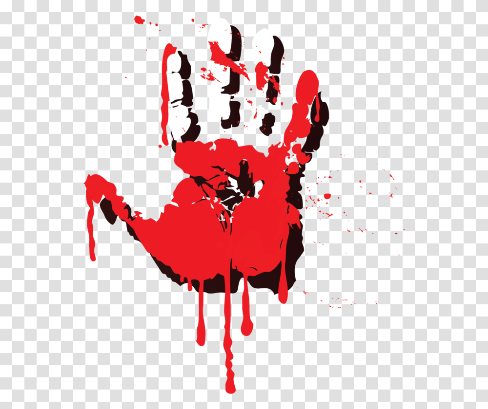 Hand Handprint Blood Horror Psycho Muder Illustration, Cupid, Hook Transparent Png