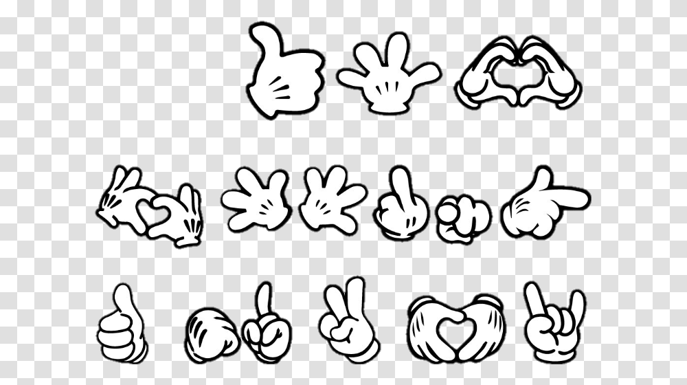 Hand Hands Mikey Mouse Guantes Mikeymouse Like Line Art, Stencil Transparent Png