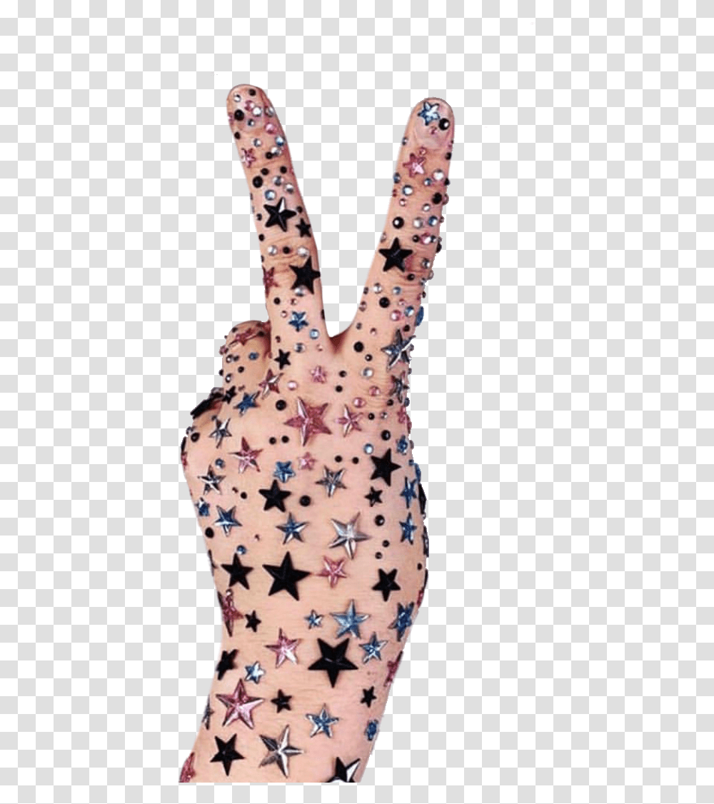 Hand Hands Peace Stars Aesthetic Pngs Freetoedit, Skin, Finger, Pottery, Vase Transparent Png