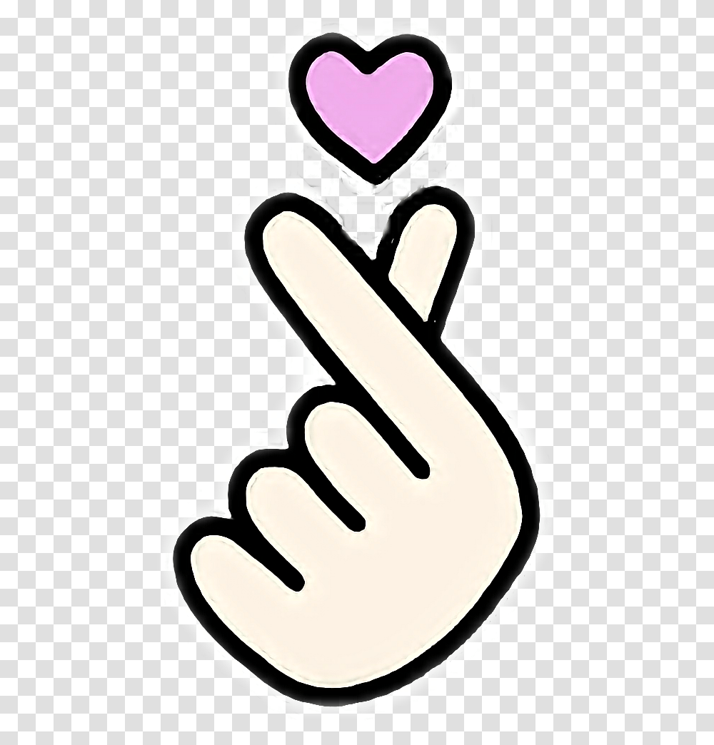 Hand Heart Finger Korea Saranghae Dedos, Stencil, Alphabet Transparent Png