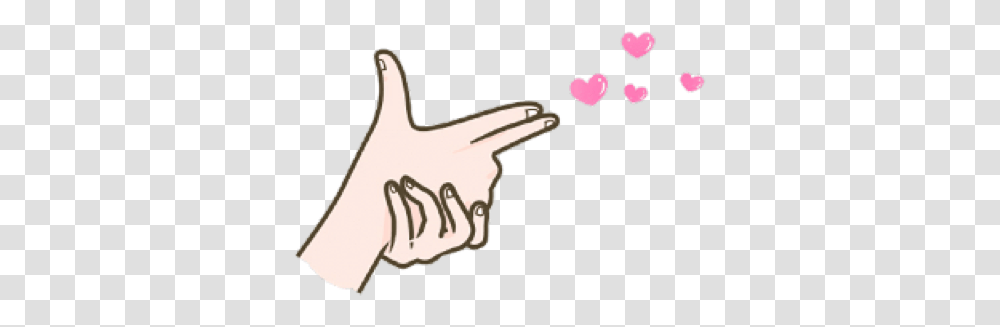 Hand Heart Fingergun Fingerheart Cute Aesthetic Drawing, Thumbs Up Transparent Png