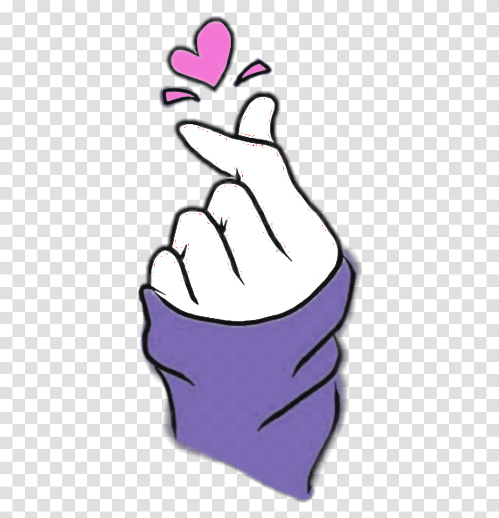 Hand Heart Purple Hands Handheart Kpop Bts Heart Drawing Transparent ...