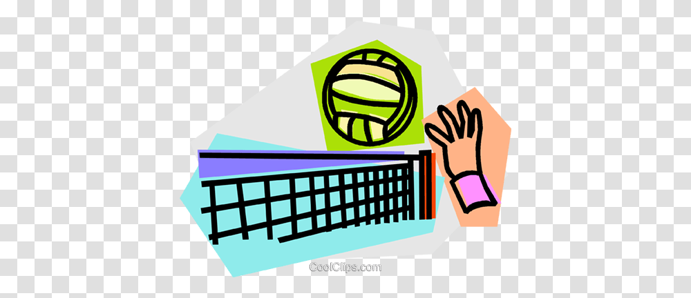 Hand Hitting Volleyball Over Net Royalty Free Vector Clip Art, Paper, Poster, Advertisement Transparent Png