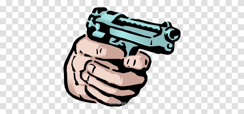 Hand Holding A Gun Royalty Free Vector Clip Art Illustration, Weapon, Weaponry, Handgun, Cannon Transparent Png