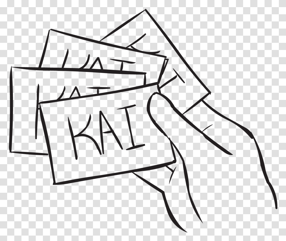 Hand Holding Bunch Of Index Cards With Kai S Name On Line Art, Alphabet, Bow Transparent Png