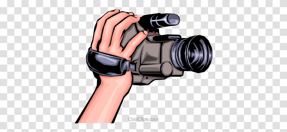 Hand Holding Camcorder Royalty Free Vector Clip Art Illustration, Photographer, Power Drill, Tool, Electronics Transparent Png