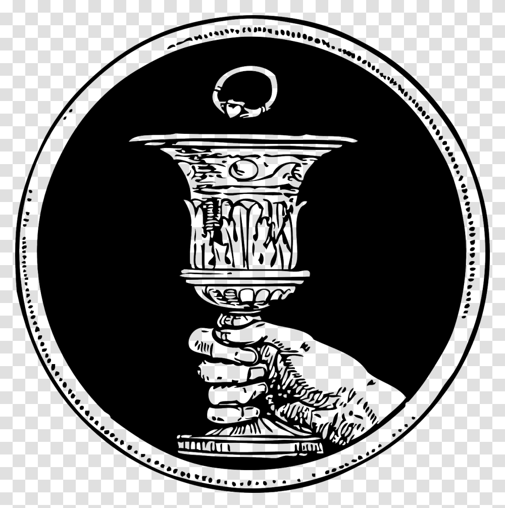 Hand Holding Chalice Drawing, Logo, Trademark, Light Transparent Png