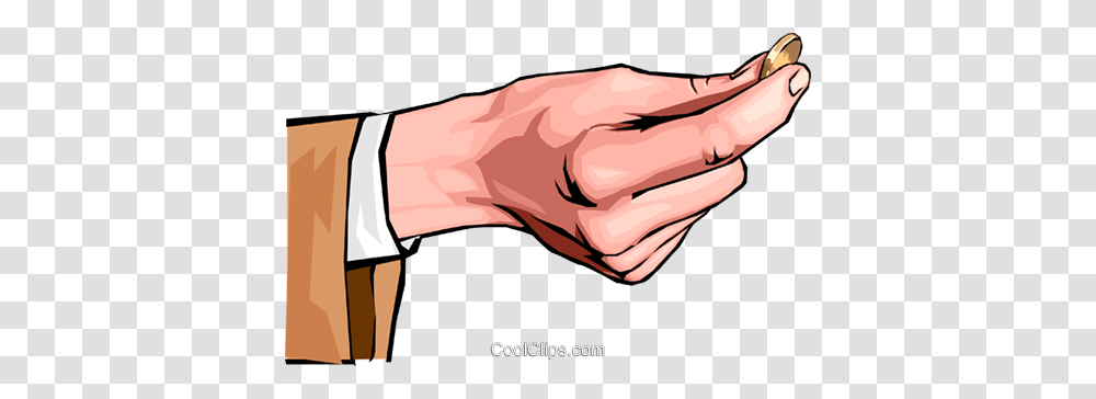 Hand Holding Coin Royalty Free Vector Clip Art Illustration, Wrist, Fist Transparent Png