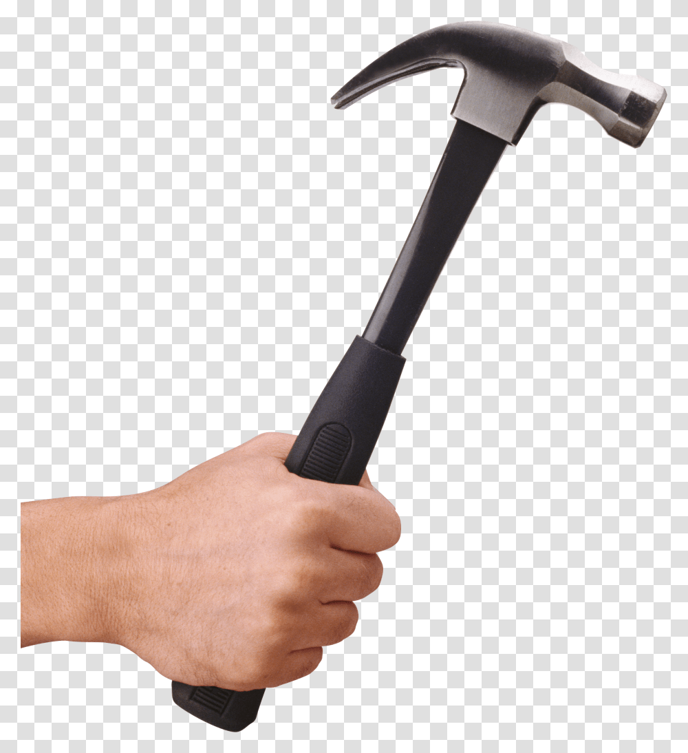 Hand Holding Long Hammer, Tool, Person, Human, Mallet Transparent Png