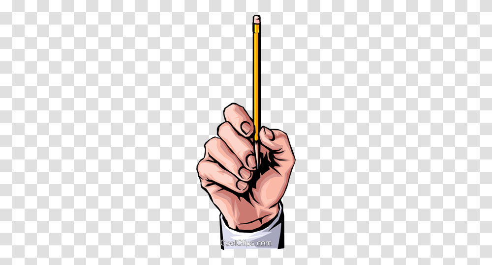 Hand Holding Pencil Royalty Free Vector Clip Art Illustration, Person, Human, Wand Transparent Png