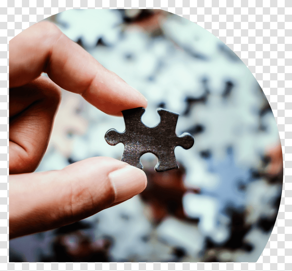 Hand Holding Piece Of Puzzle Jigsaw Puzzle, Person, Human, Finger, Game Transparent Png