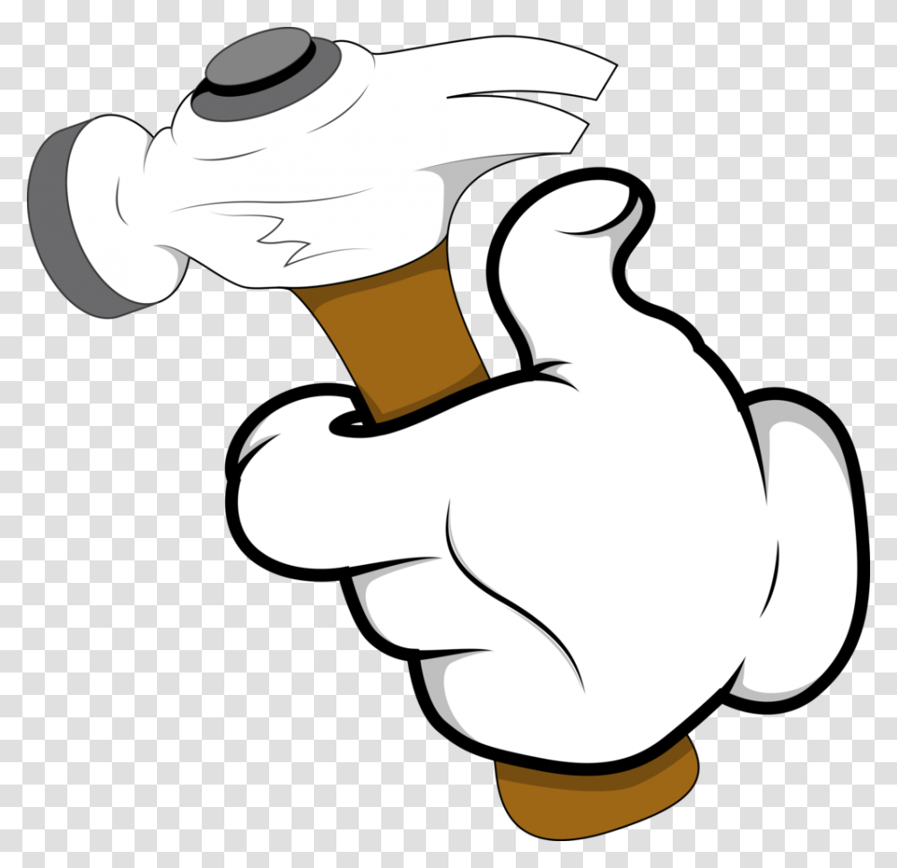 Hand Holding Something Drawing Cartoon, Hammer, Tool Transparent Png