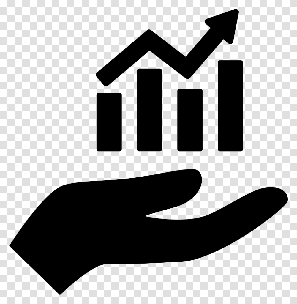 Hand Holding Up A Financial Graph Icon Free Download, Stencil, Recycling Symbol Transparent Png