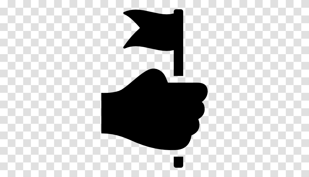 Hand Holding Up A Flag, Stencil, Axe, Tool, Silhouette Transparent Png