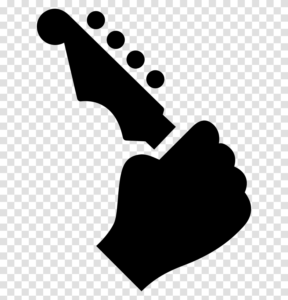 Hand Holding Up A Guitar Guitar Logo Free, Axe, Tool, Stencil, Silhouette Transparent Png