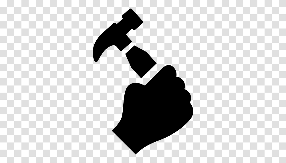 Hand Holding Up A Hammer Icon, Gray, World Of Warcraft Transparent Png