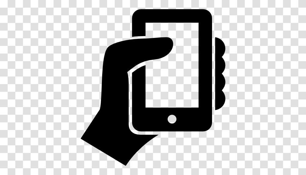Hand Holding Up A Smartphone, Number, Hammer Transparent Png