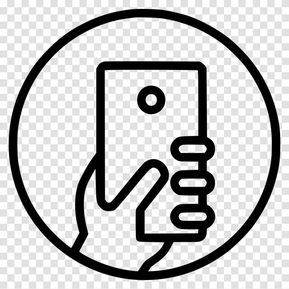 Hand Iphone Smartphone Touch Phone Mobile Iphone Hand Icon, Stencil, Logo, Trademark Transparent Png
