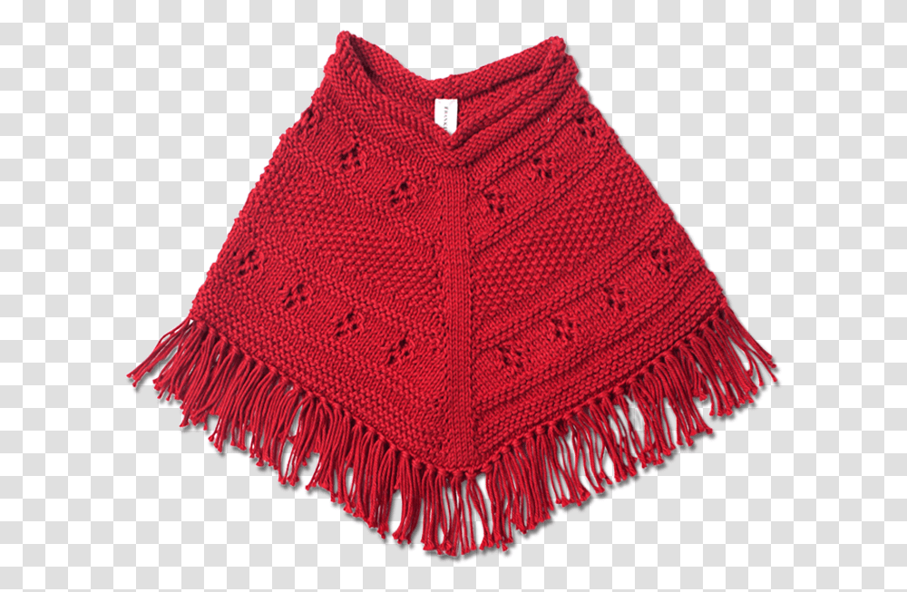 Hand Knitted Classic Red Poncho, Apparel, Cloak, Fashion Transparent Png