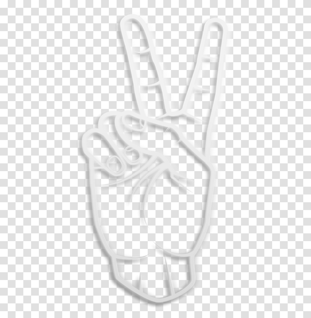 Hand Neon White Peace Glow Peacestickers Freetoedit Peace Sign Neon Glow, Stencil, Hip, Glass Transparent Png