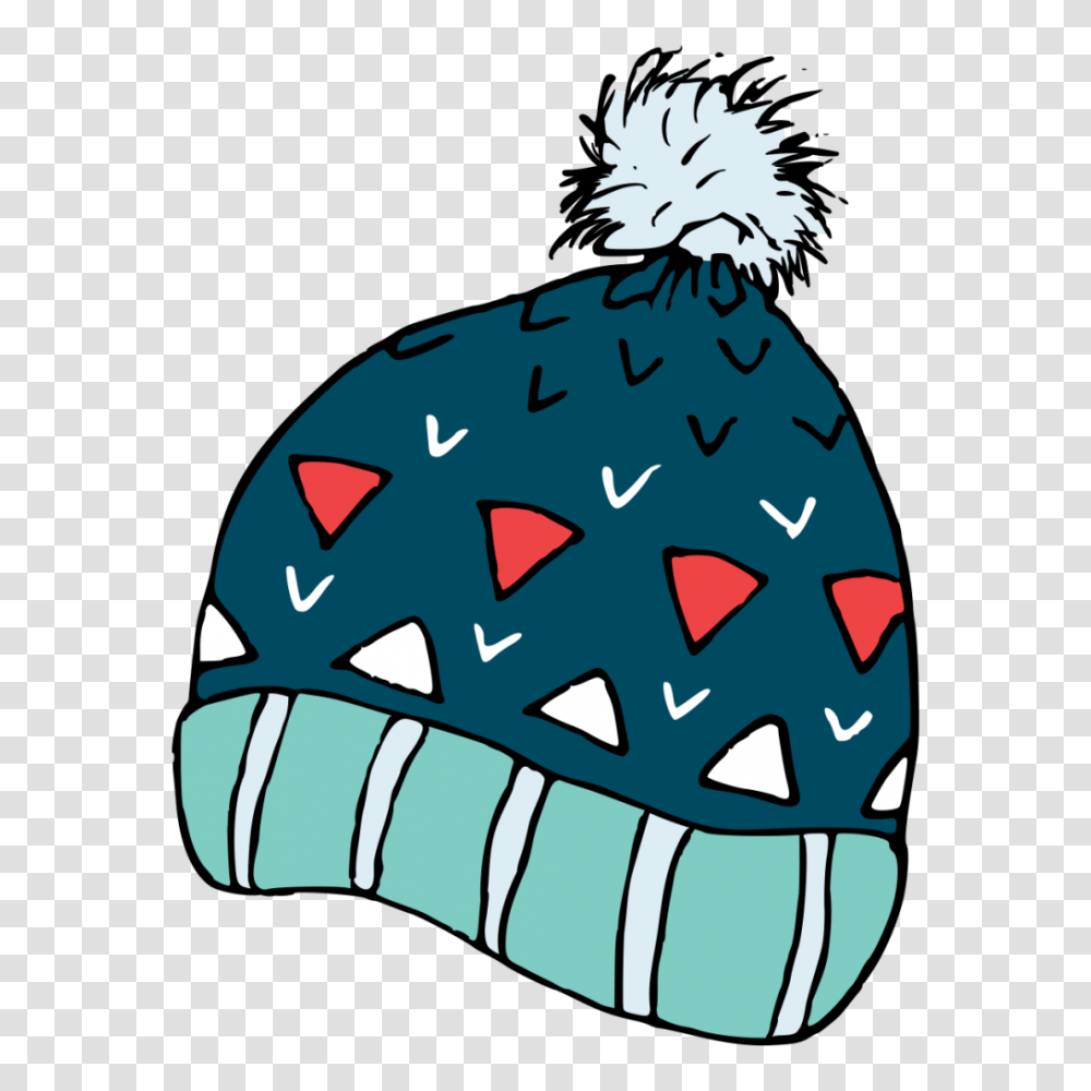 Hand Painted A Blue Knit Hat Winter Decorative Free, Doodle, Drawing Transparent Png