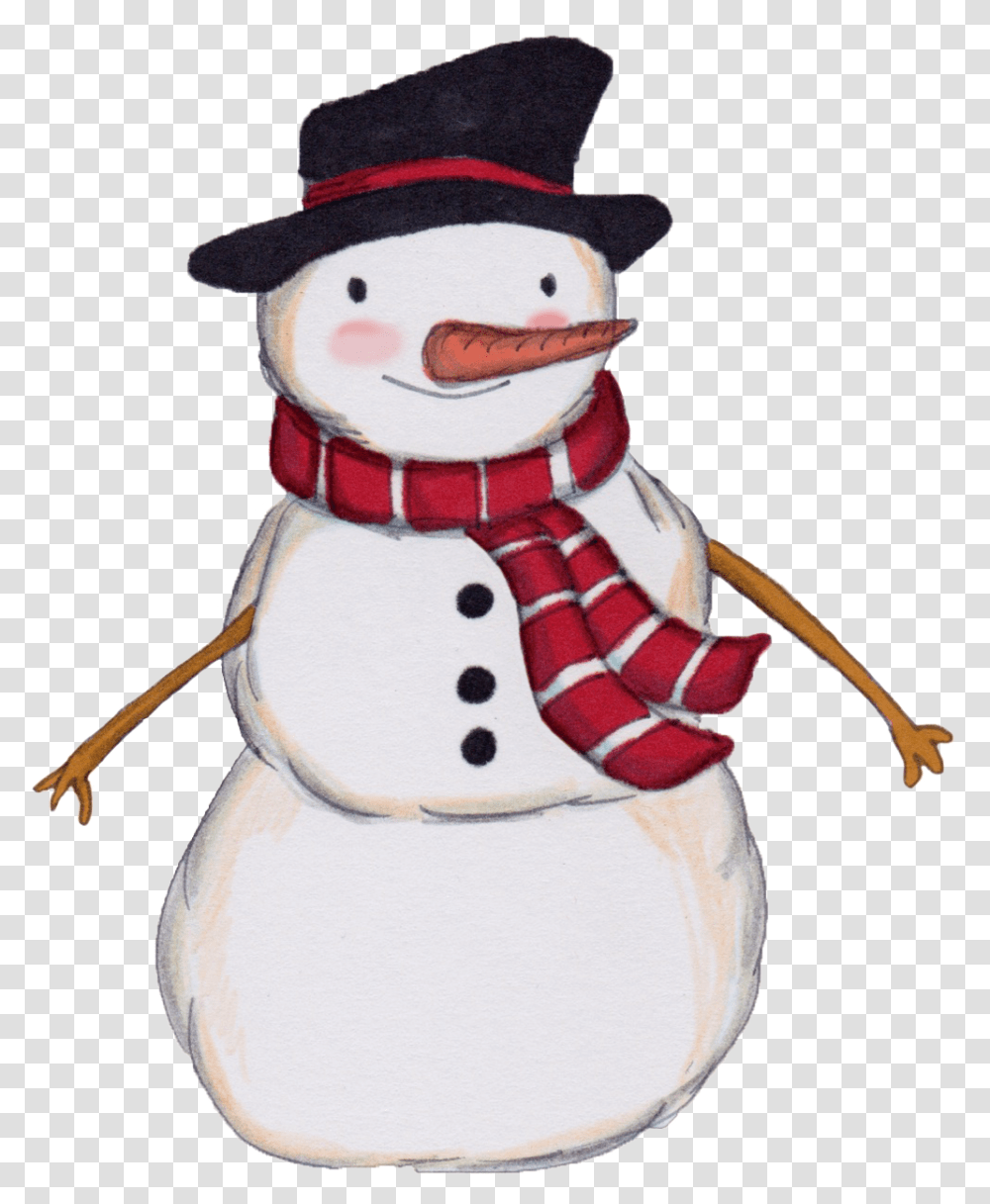 Hand Painted A Cute Little Snowman Portable Network Graphics, Nature, Outdoors, Winter Transparent Png