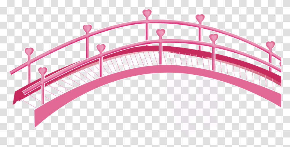 Hand Painted A Pink Bridge Free Download, Building, Architecture, Arched, Arch Bridge Transparent Png