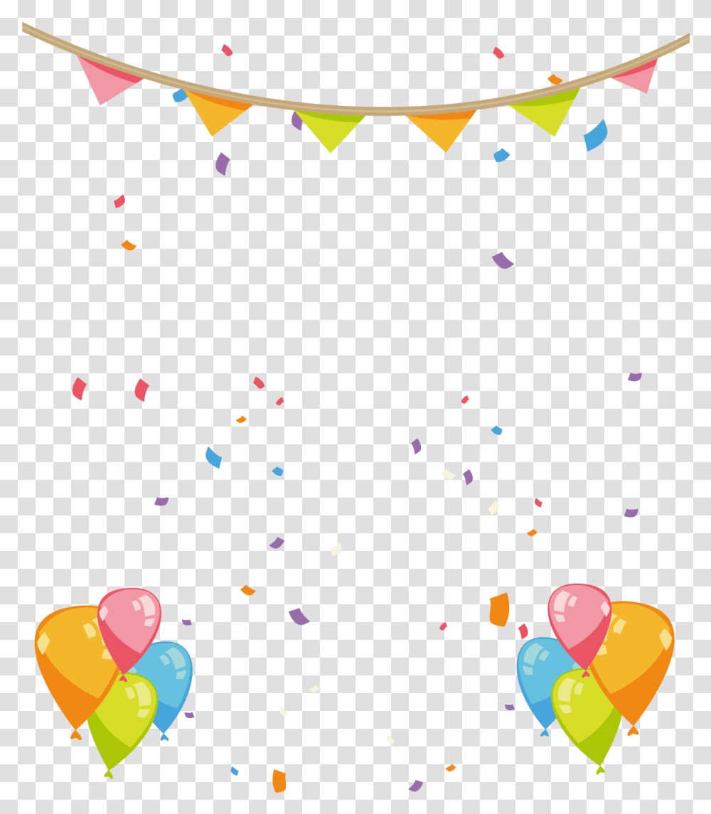 Hand Painted Birthday Party Decorations, Ball, Confetti, Paper, Balloon Transparent Png