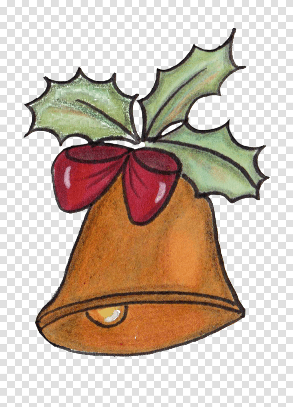 Hand Painted Cartoon Christmas Bell, Floral Design, Pattern, Plant Transparent Png