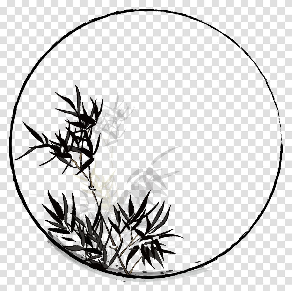 Hand Painted Chinese Style Ink Plant And Vector Ink Plant, Lamp, Tree, Tennis Ball, Sport Transparent Png