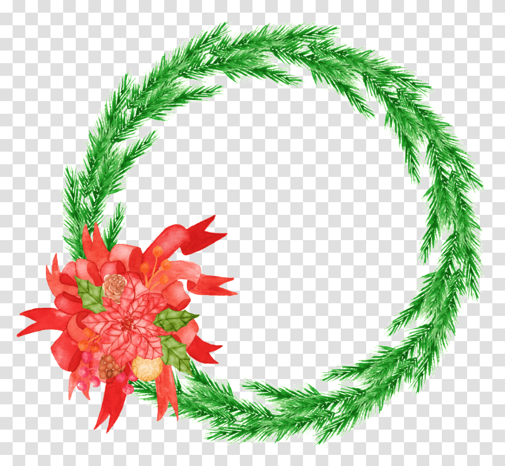 Hand Painted Christmas Wreath Portable Network Graphics, Art, Floral Design, Pattern, Plant Transparent Png